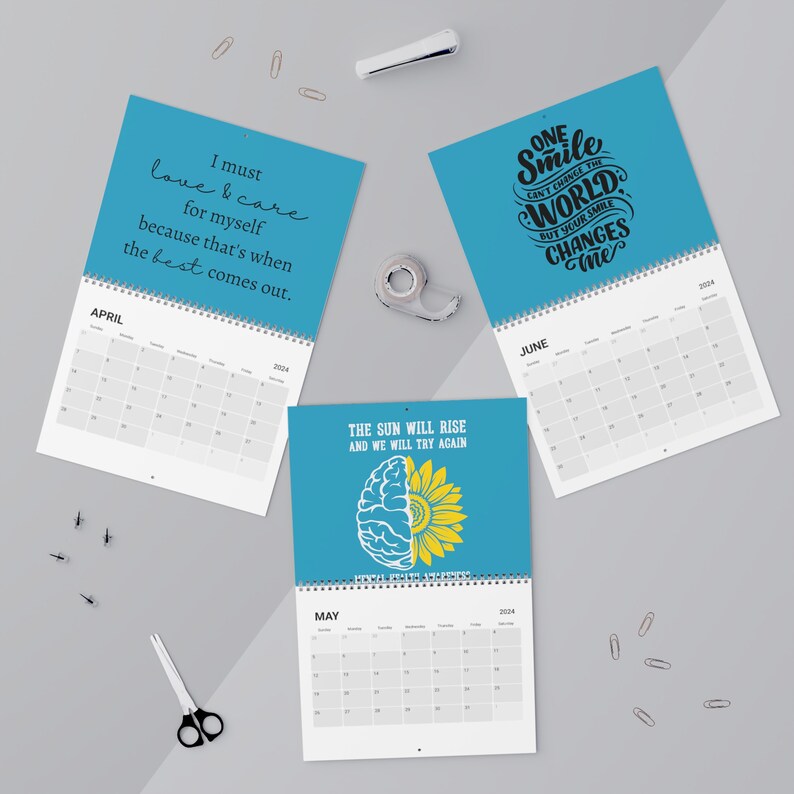Mental Health Calendar 2024 Therapy Gift Depression Gift Etsy Australia