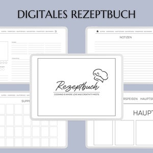 Digital recipe book to fill out | German recipe book | GoodNotes cookbook
