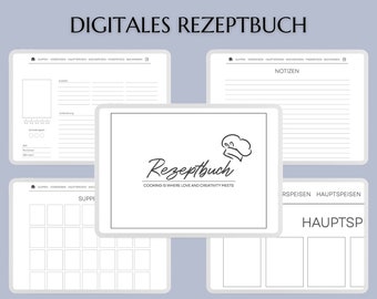 Digital recipe book to fill out | German recipe book | GoodNotes cookbook