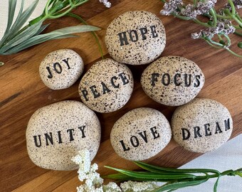 Affirmation and Intention Stones | Hope Joy Love Home Focus Magic and More!