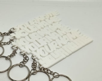 PERSONALIZED name KEYCHAIN, 3D print keychain, Letter keyring, Modern stylish changeable, Best gift keyring for him