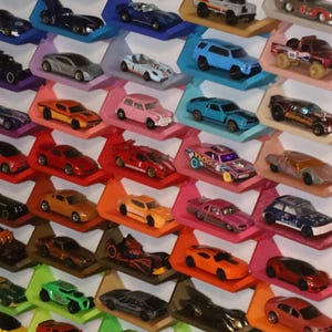 Modular Hexagonal Display Stands for 1:64 Scale Diecast Cars - Customizable Colors