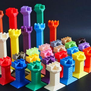 Pillars with brick pattern for wooden tracks and trains, bridges, compatible with Brio / Lillabo