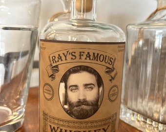 Personalized Custom Vintage Style Liquor Bottle/Decanter, Liquor Decanter, Personalized Bottle, Liquor Bottle, Custom Bottle, Liquor Label