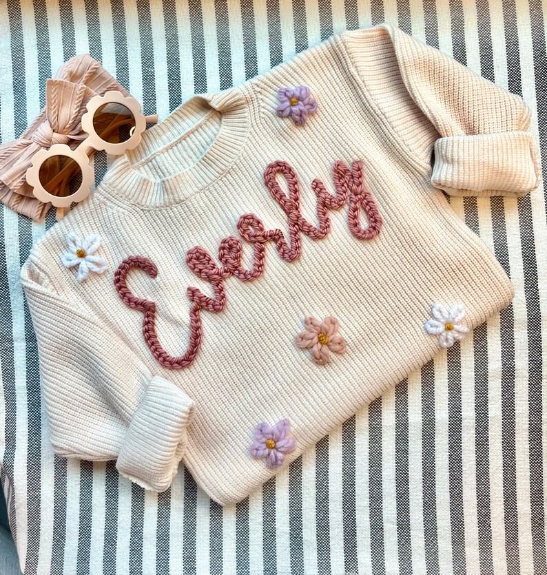Custom Name Sweater Personalized Name Sweater Hand Etsy