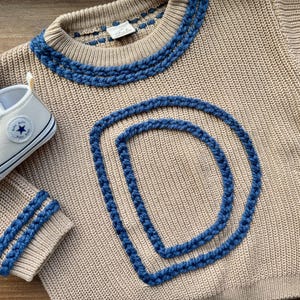 Personalized Hand embroidered Initial Baby Sweater,Custom Baby Name Sweater,Baby Sweater With Letter,Birthday Gift For Baby Girl Boy,Newborn