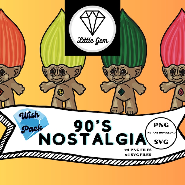 Toys Clipart - 90's Nostalgia x4 PNG x4 SVG Bundle - Instant Digital Download - LittleGemDesignsGB