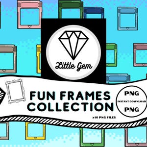 フレーム クリップアート - ゲーム カートリッジ クリップアート - ゲーマー/ゲーム/ハンドヘルド ゲーム - x10 PNG バンドル - インスタント デジタル ダウンロード - LittleGemDesignsGB