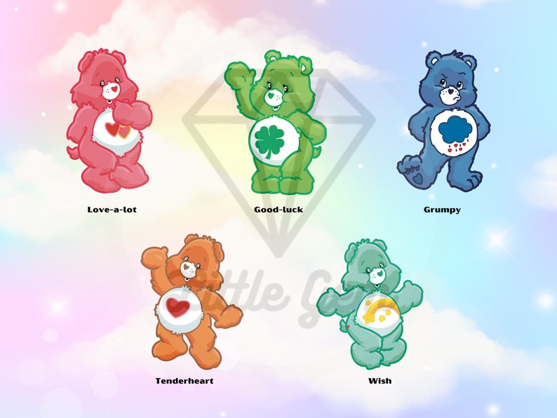 Cartoon Bear Clipart Cute Teddy Bear Rainbow Coloured Bears X10 PNG X10