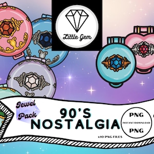 Clipart di giocattoli anni '90 - Accessori per bambole tascabili/Regalo omaggio - Nostalgia anni '90 - Pacchetto PNG x10 - Download digitale istantaneo - LittleGemDesignsGB