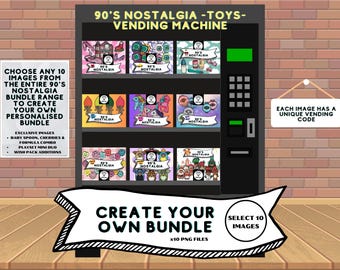 90's Toys Clipart PNG - Mix and Match From All Nostalgia Bundles - Choose 10 Clipart Images - Make Your Own Bundle - LittleGemDesignsGB