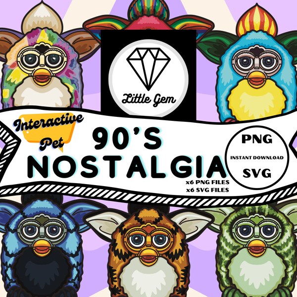 Interactive Pet - 90's Nostalgia - x6 PNG Bundle - x6 SVG Bundle -  Toy Clipart Bundle - Instant Digital Download - LittleGemDesignsGB