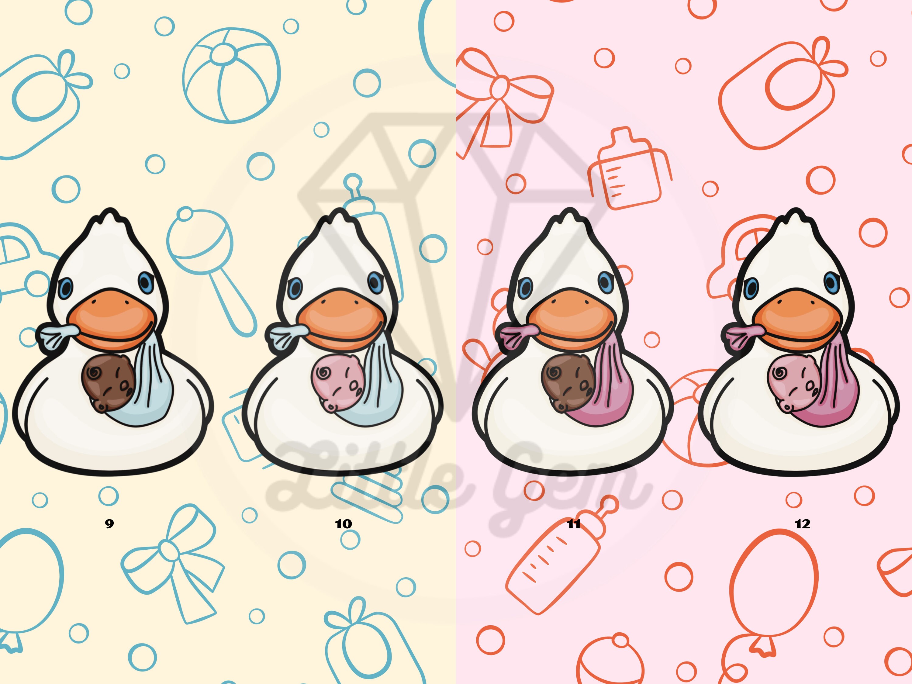 Baby Rubber Duck Clipart X20 PNG X20 SVG Bundle Baby Shower Rubber Duck Bundle Instant Digital