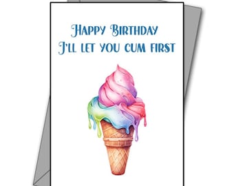 Funny Birthday Card – Rude Gift for Girlfriend Wife