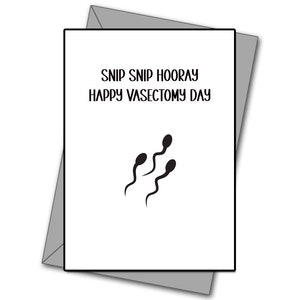 Vasectomy - Medical - Surgery - Funny card - Rude card - Get well soon card - Vasectomy card - Health card - Funny Thinking of you card