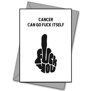 Je pense à vous - F ** ck Cancer - Carte de guérison - Une pensée pour vous - Carte de guérison amusante - Carte de guérison amusante - Cartes de santé