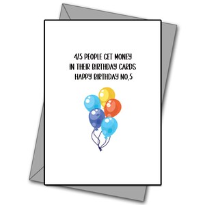 4/5 personas reciben dinero - Tarjeta de cumpleaños familiar - Tarjetas de sobrino divertido - Tarjeta de sobrina divertida - Tarjeta de hermano divertido - Tarjeta de hermana divertida - Tarjeta de cumpleaños