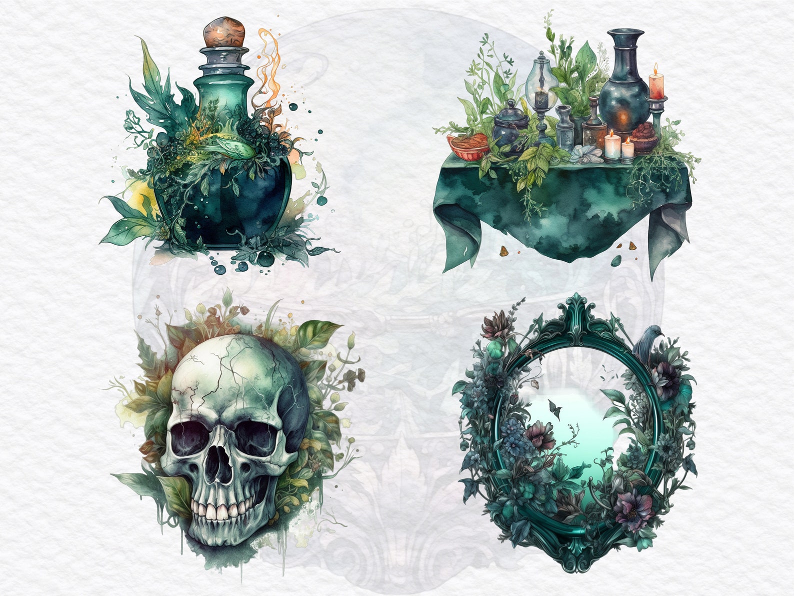 Witch Items 70 Green Witch Items Clipart Magic Witch Clipart PNG - Etsy