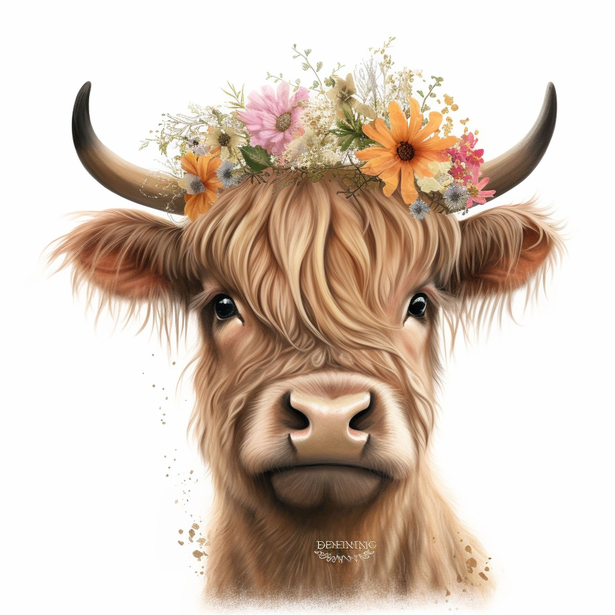 Highland Cow Watercolor Crown Clipart Bundle 22 High Quality - Etsy