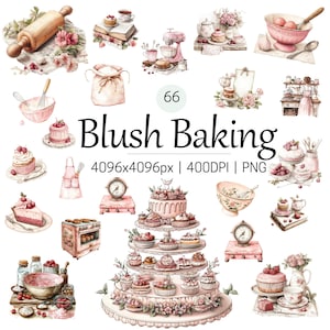 66 aquarel bakken clipart, bakbenodigdheden png, Home Bakery logo, cookie bakken png, culinaire clipart set, bakkerij clip art bundel