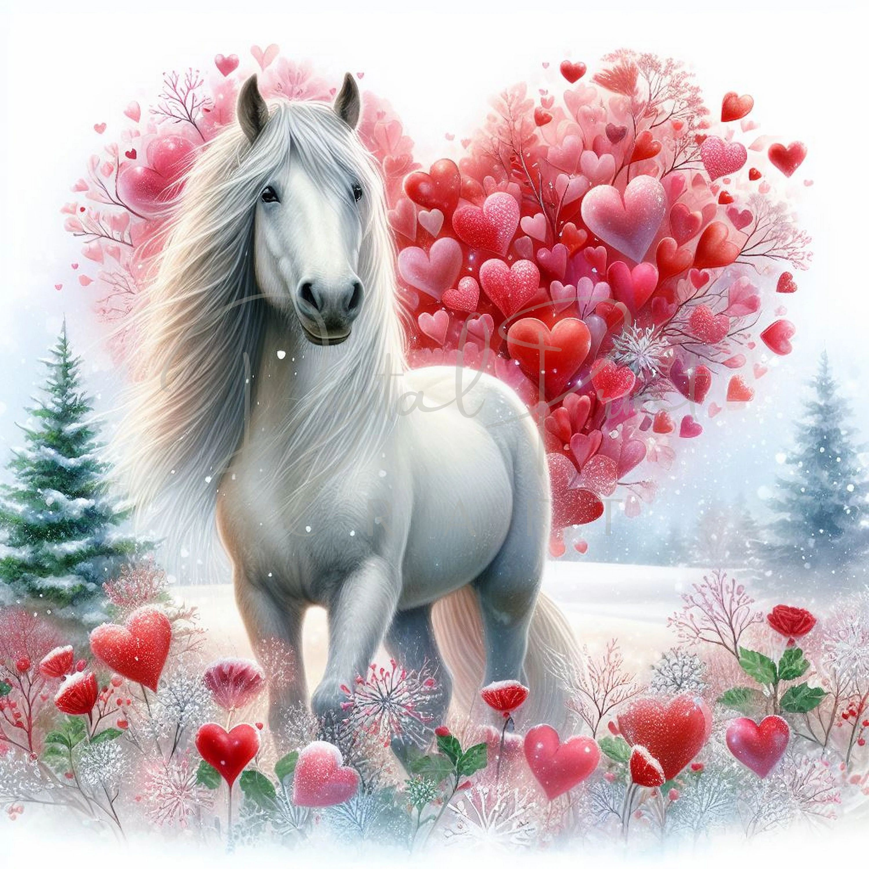 Valentine Horse Clipart, 20 JPG Valentines Day Clipart, Valentine ...