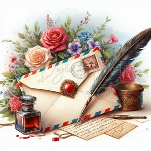 11 buste di San Valentino antiche Clipart JPG, libri di ricordi di alta qualità, diari di scarto, album di ritagli, agende, download digitale per uso commerciale