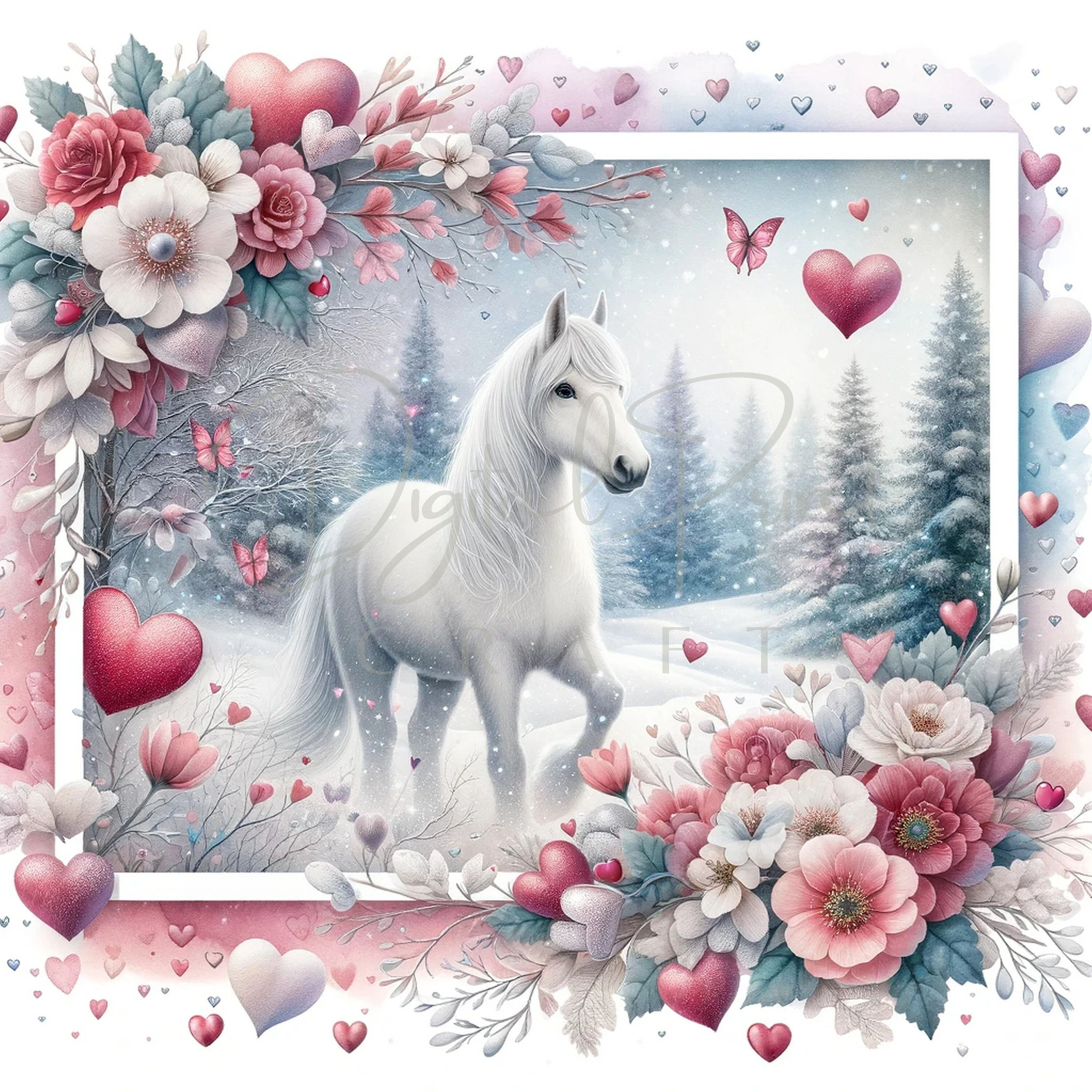 Valentine Horse Clipart, 20 JPG Valentines Day Clipart, Valentine ...