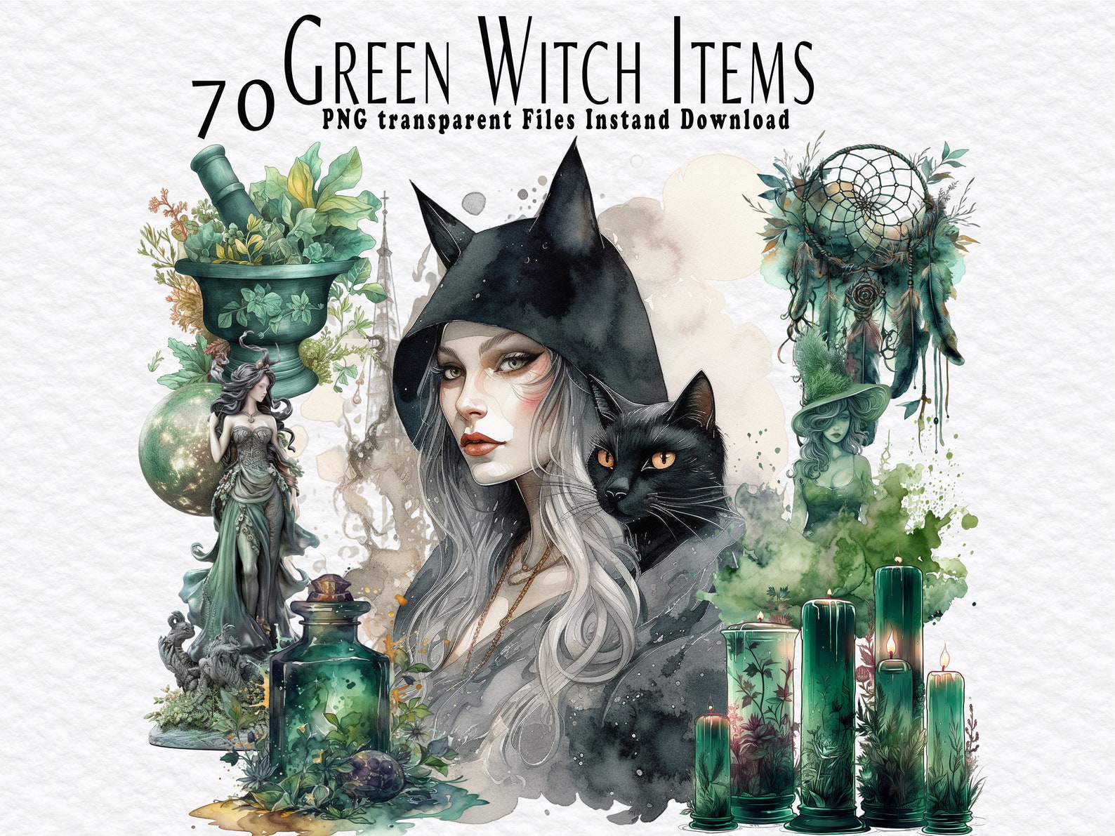 70 articles de sorcière verte Clipart, clipart PNG de sorcière magique ...
