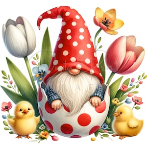 Gnom In Eierschale Clipart, 27 PNG Ostertag Clipart, Osterei Clipart, Osterzwerg Clipart, Osterblumen Clipart, kommerzielle Nutzung
