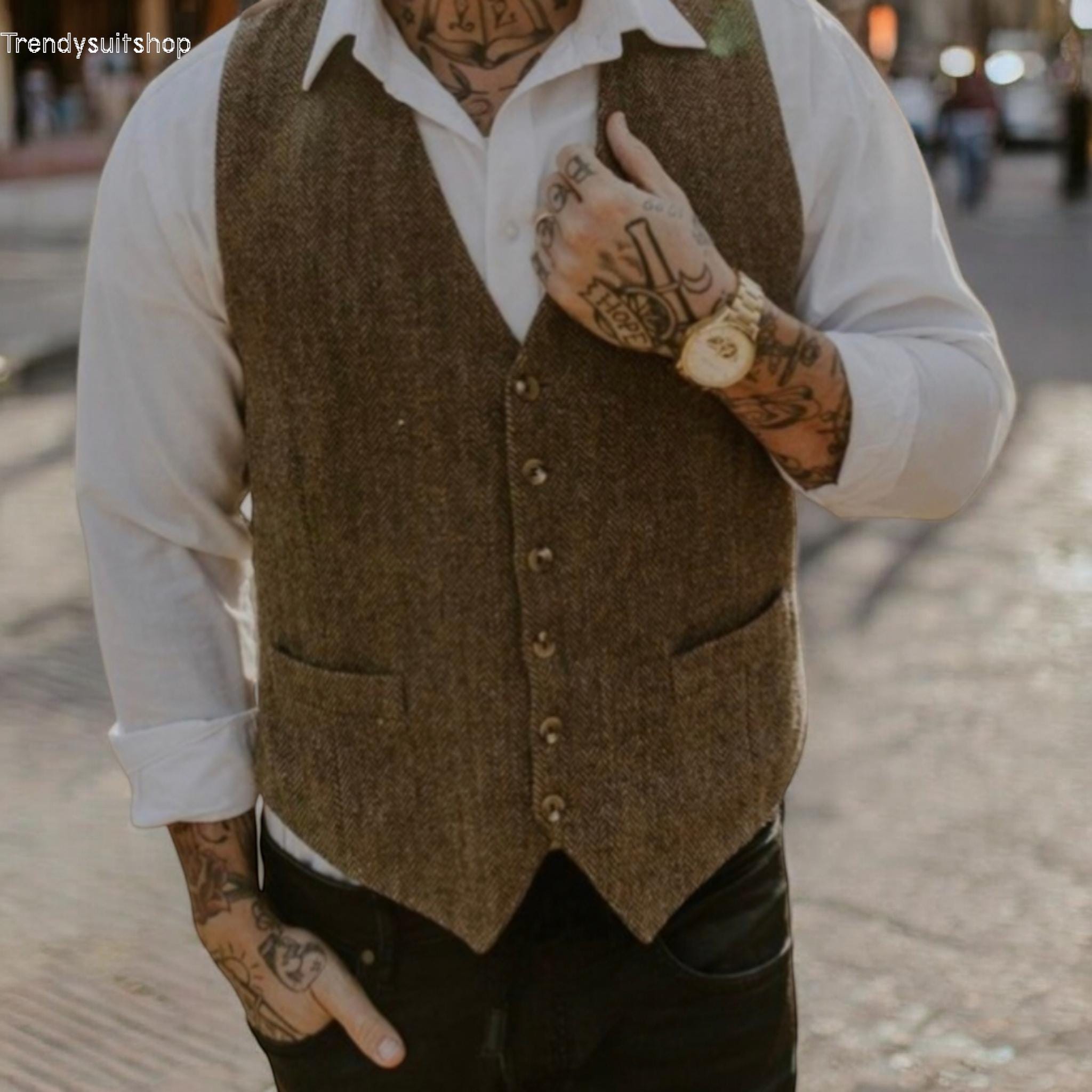 Harris Tweed Vest - Etsy