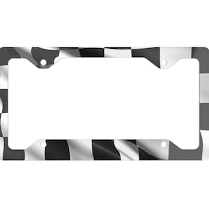 Checkered Metal License Plate Frame