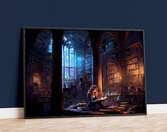 Brightest Witch Library Poster, Premium Matte Art Print