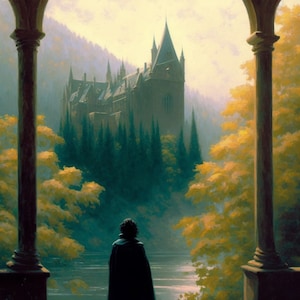 Impressão artística do Castelo Mágico: Ilustração do Professor (Download Digital)