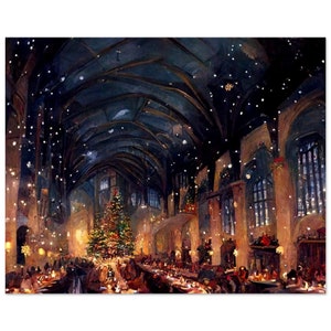 Christmas at Magical Castle Premium Matte Paper Poster Wall Art, Art Print, Wall Decor, Home Decor