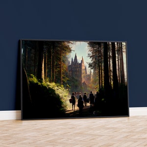 Students Entering Magical School Premium Matte Paper Poster, Wall Art, Art Print, Wall Decor, Home Decor