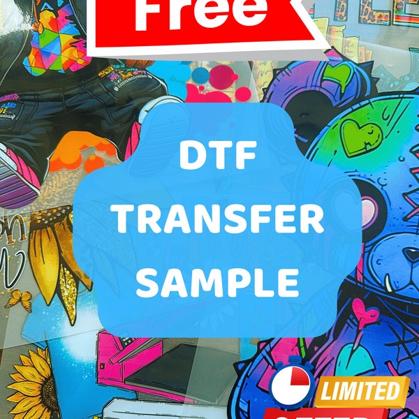 Premium DTF Transfer Sample, Ready-to-Press Direct to Film Transfer, Vibrant DTF Collection for Custom Apparel, Limited Time Offer