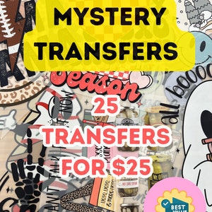 25-Pack Mystery DTF Transfers Bundle, Assorted Graphics - Best Value! DTF Transfer | Direct to film transfer | Ready to press |DTF Bundle