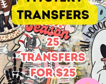 25-Pack Mystery DTF Transfers Bundle, Assorted Graphics - Best Value! DTF Transfer | Direct to film transfer | Ready to press |DTF Bundle