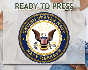 DTF-Transfers, druckfertig, T-Shirt-Transfers, Wärmetransfers, direkt auf Film, Militärlogos der US-Armee, Navy Reserve der United States Navy