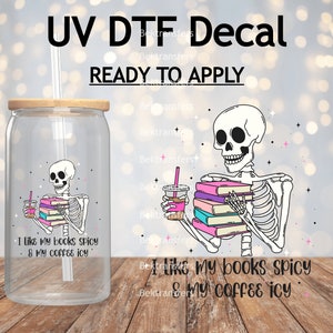 UV DTF I Like My Books Spicy  Decal/Sticker | Cup Decal | Laptop Decal | Ready to Apply Permanent | No Heat Req'd | Waterproof | 4'' Wide