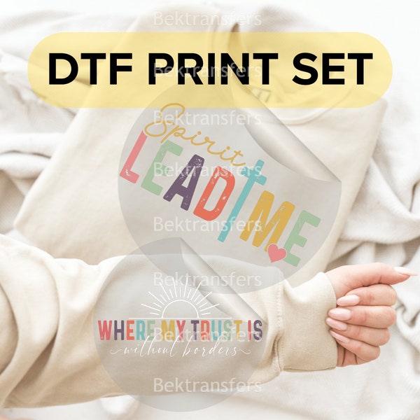 Motivational DTF Print Set - 'Spirit Lead me' and 'Savior' - Positive Affirmation Decor - 10" & 6" Width, Ready to Press, DTF Transfers.