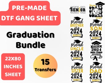 PreMade DTF Gang Sheet Graduation Bundle | DTF Transfer | Direct to film transfer | Ready to press |DTF Bundle| 22x80