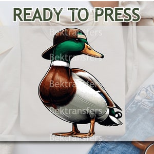 DTF, Ready to Press, T-shirt Transfers, Heat Transfer, Direct to Film, Professions DTF Transfers, Hunting DTF, Duck Fashionista, Dapper Duck