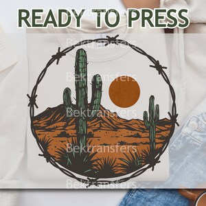 DTF Transfer, Ready to Press, T-shirt Transfers, Heat Transfer, Direct to Film, Trending Designs DTF, Desert Cactus Sunset