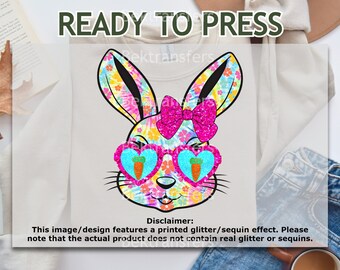 DTF Transfer, Ready to Press, T-shirt Transfers, Heat Transfer, Direct to Film,Designs for Easter DTF, Glitter Look, No Mess