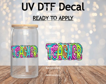 UV DTF Teacher Decals / Teaching Stickers | Cup Decal | Laptop Decal | Ready to Apply Permanent | No Heat Req'd | Waterproof | 4'' Wide