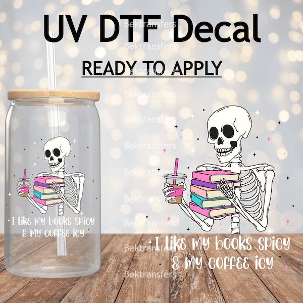 UV DTF I Like My Books Spicy Ver.2 /Sticker | Cup Decal | Laptop Decal | Ready 2 Apply Permanent | No Heat Req'd | Waterproof | 4'' Wide
