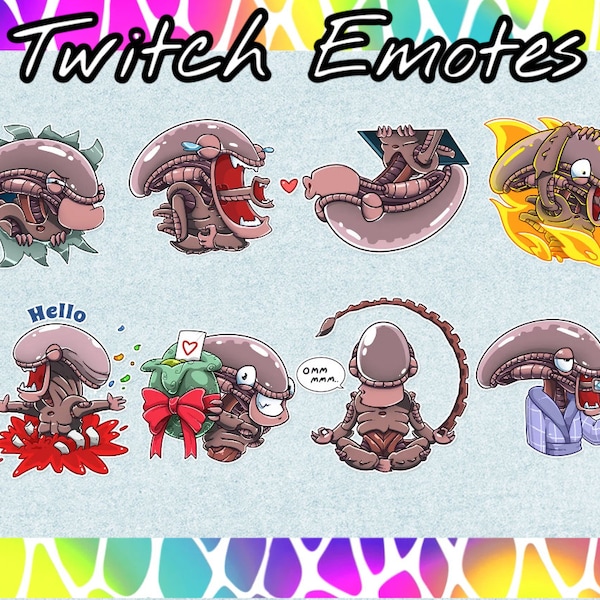 Alien emotes, twitch emotes, cool emotes, discord emotes, streamer emotes,  film emotes, youtube emotes