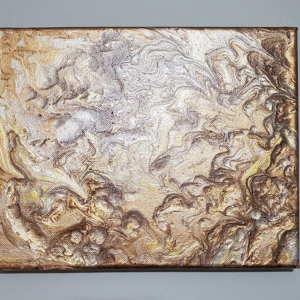 Golden Swirls - Original Acrylic Pour Art by J. Ray