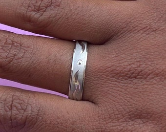 Texture Design Band Ring, 925 Sterling Silver Ring For Men&#39;s, Women&#39;s, Handmade Jewelry, Gift For Her, Wedding Jewelry, Designer Band Ring